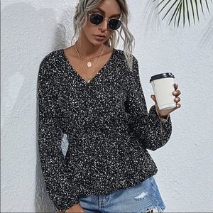 White and black blouse